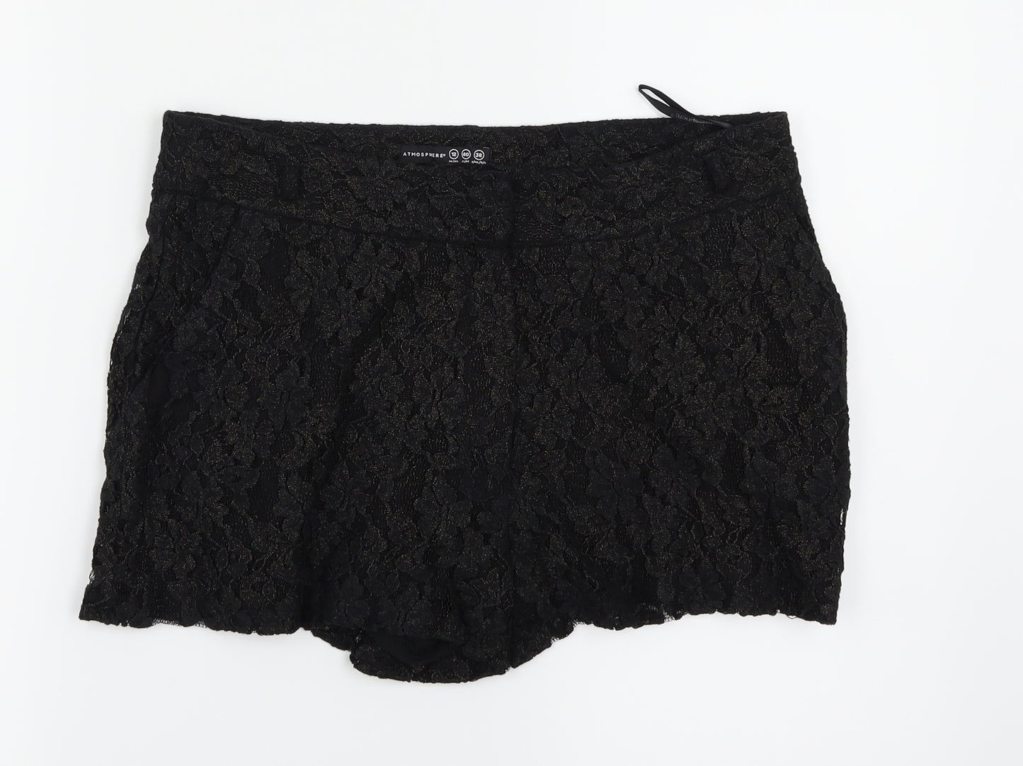 Atmosphere Womens Black Floral  Cut-Off Shorts Size 12