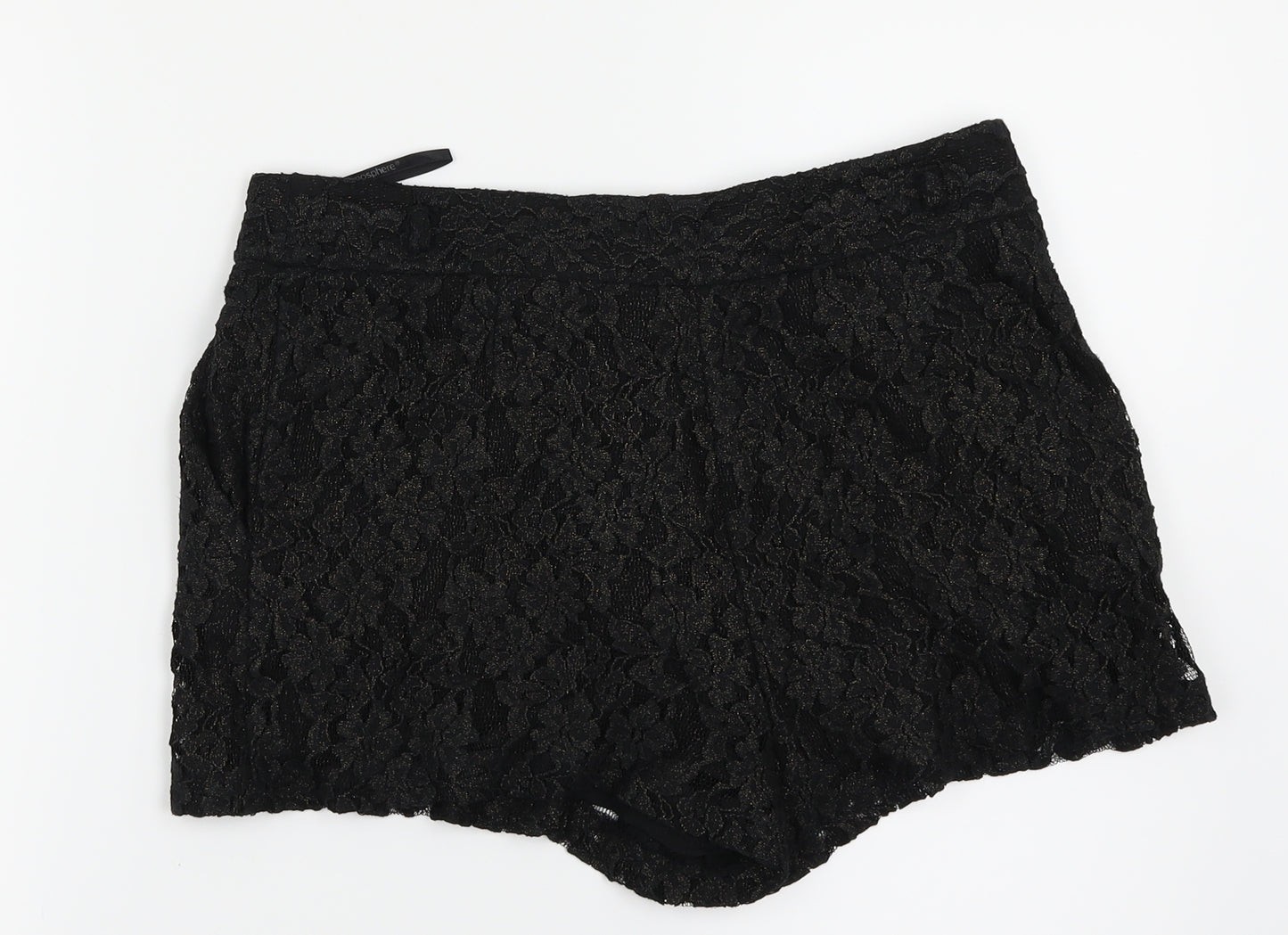 Atmosphere Womens Black Floral  Cut-Off Shorts Size 12