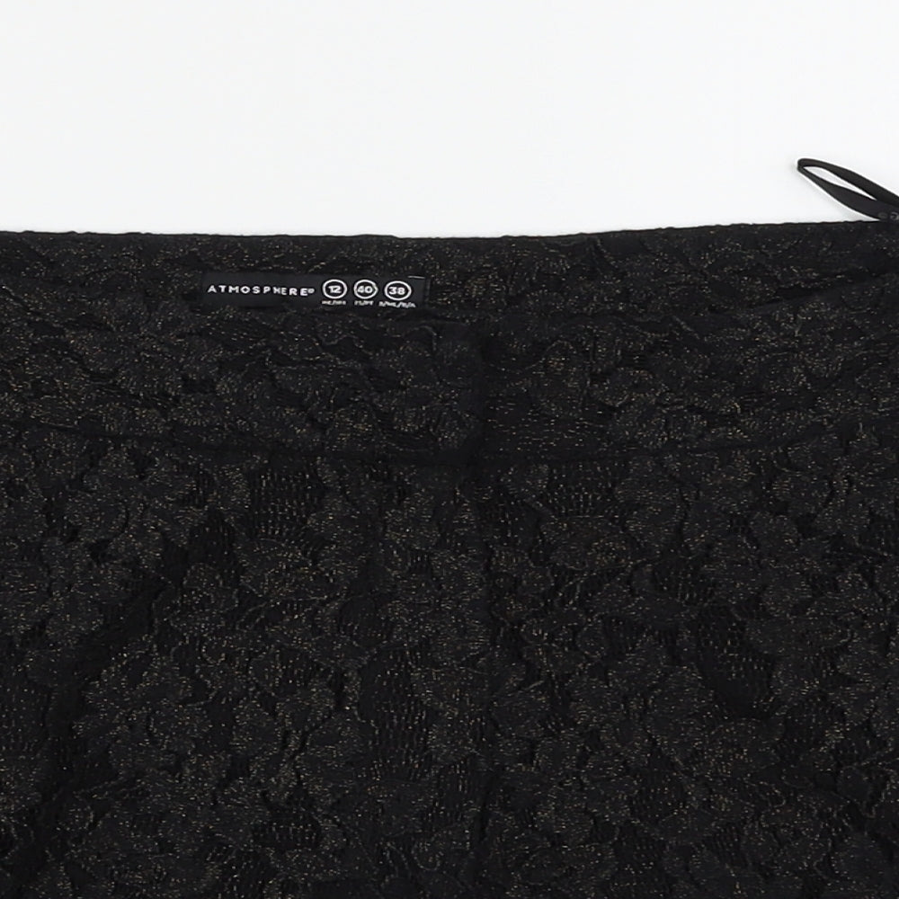 Atmosphere Womens Black Floral  Cut-Off Shorts Size 12