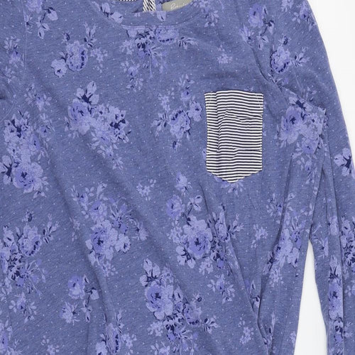M&S Womens Blue Floral  Top Pyjama Top Size 14