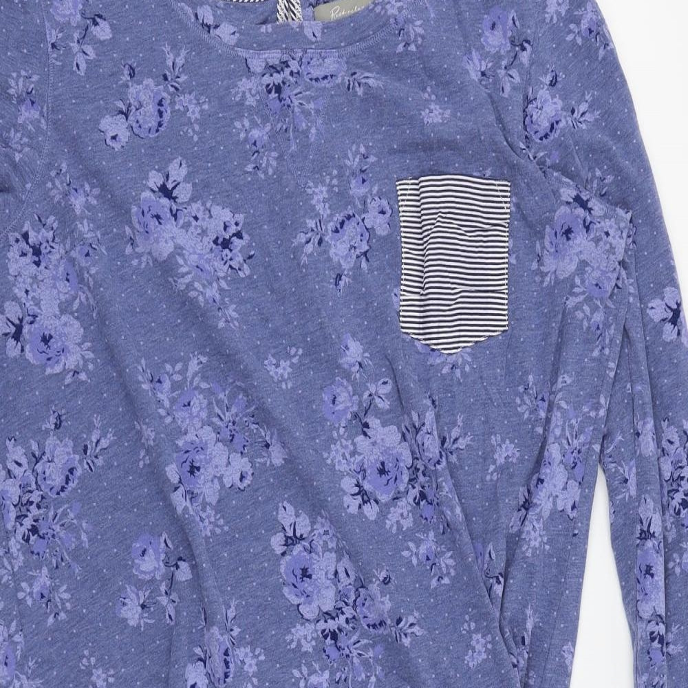 M&S Womens Blue Floral  Top Pyjama Top Size 14