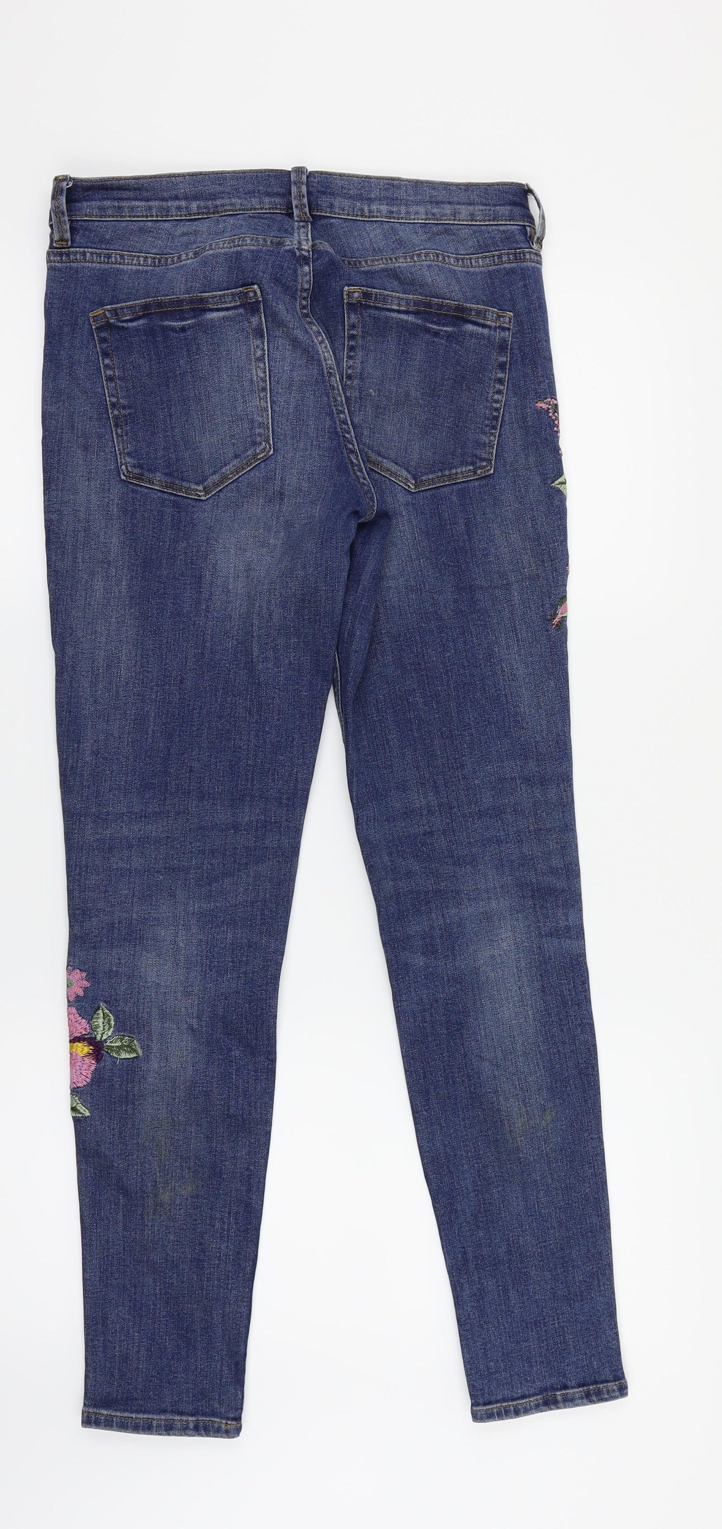 Red Herring Womens Blue Floral  Skinny Jeans Size 10 L28 in