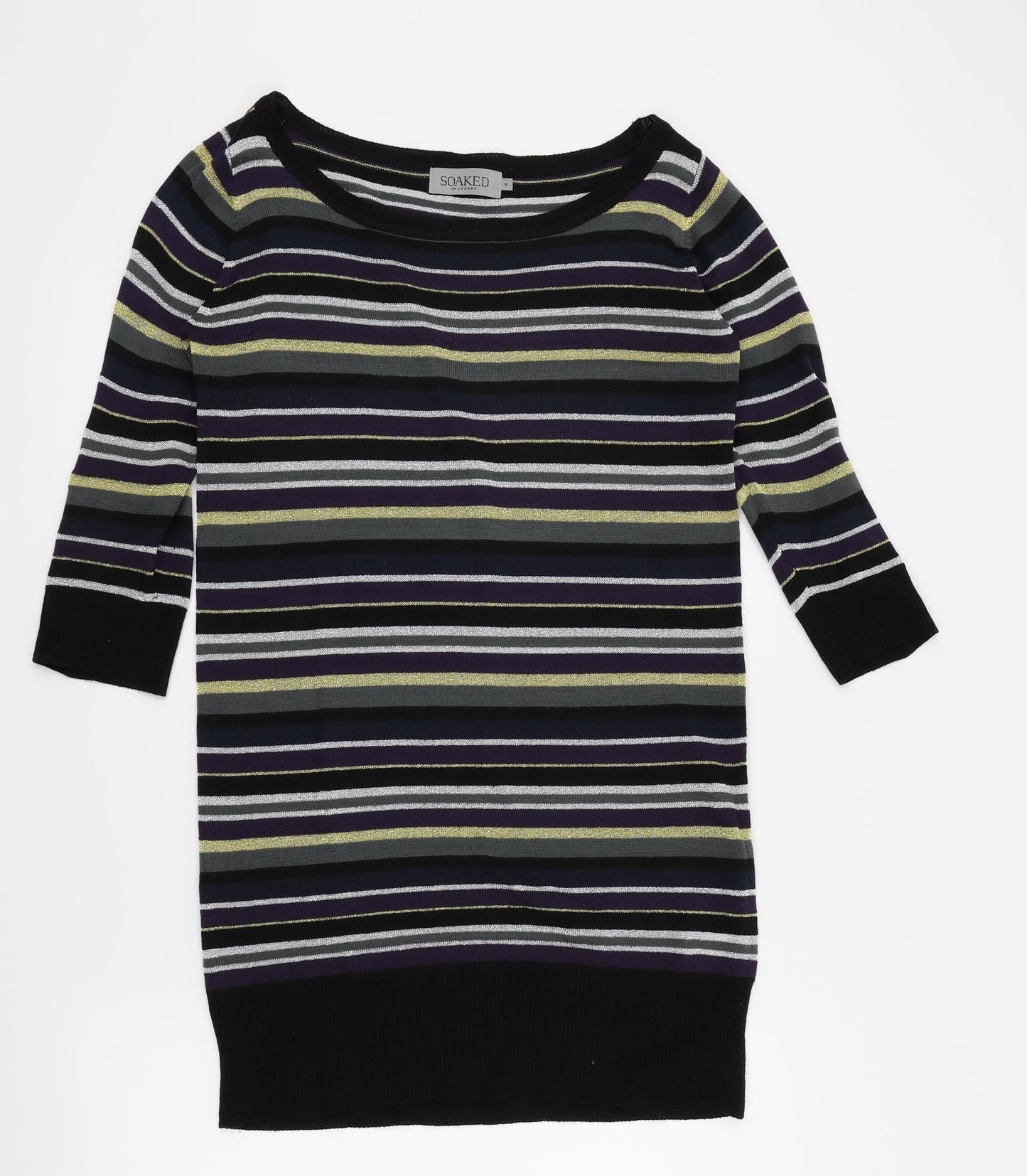 Soaked in Luxury Womens Multicoloured Striped  Pullover Jumper Size M