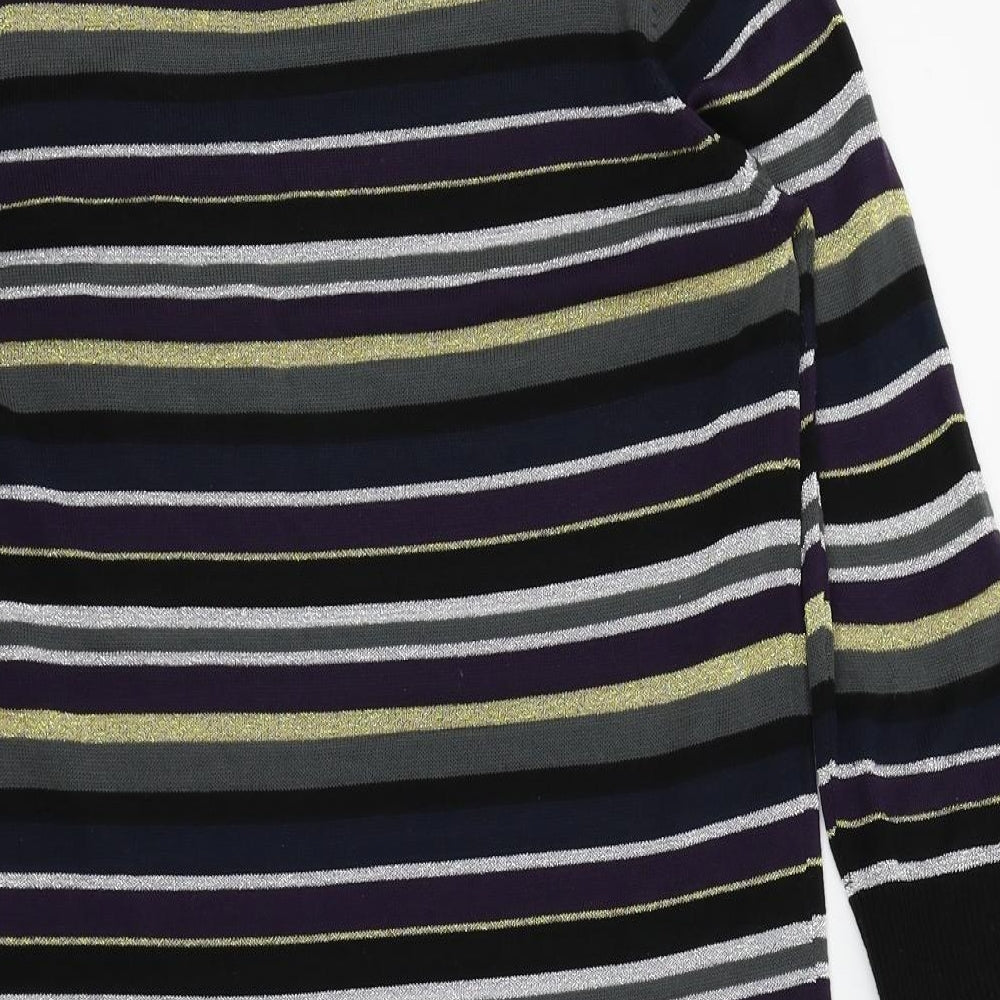 Soaked in Luxury Womens Multicoloured Striped  Pullover Jumper Size M
