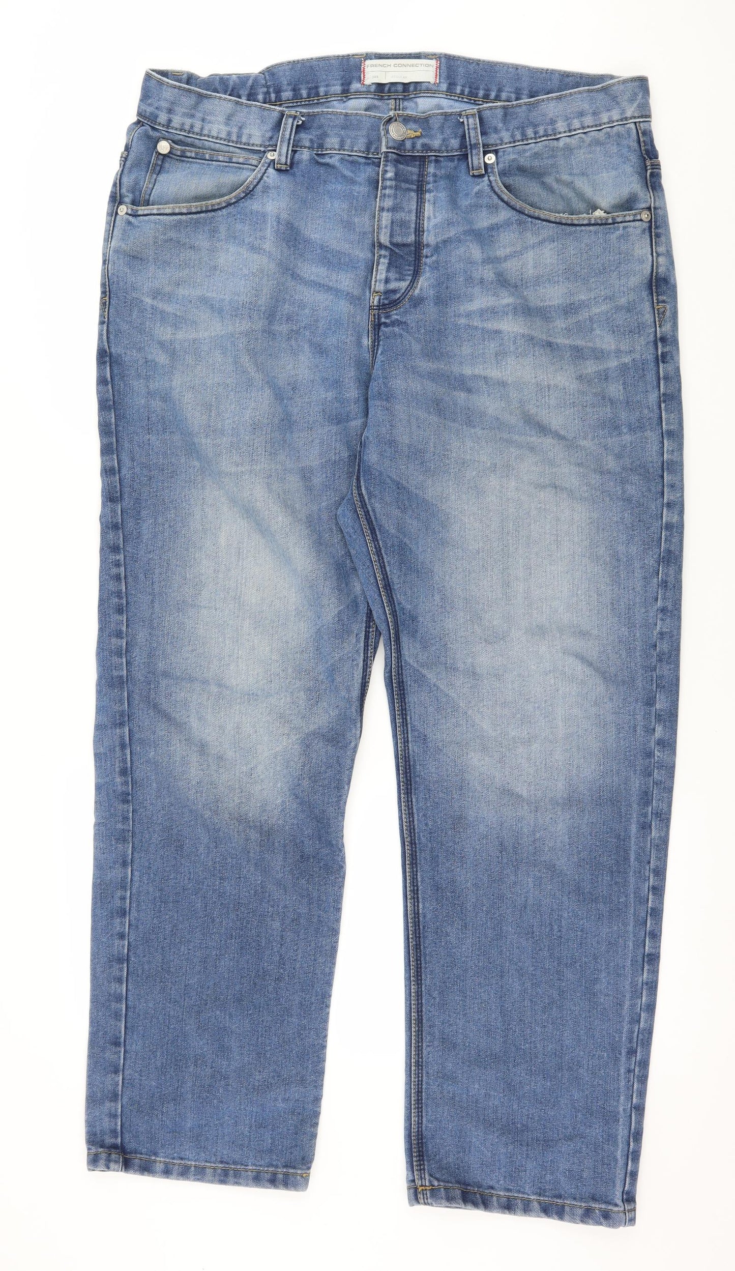 French Connection Mens Blue  Denim Straight Jeans Size 38 in L30 in