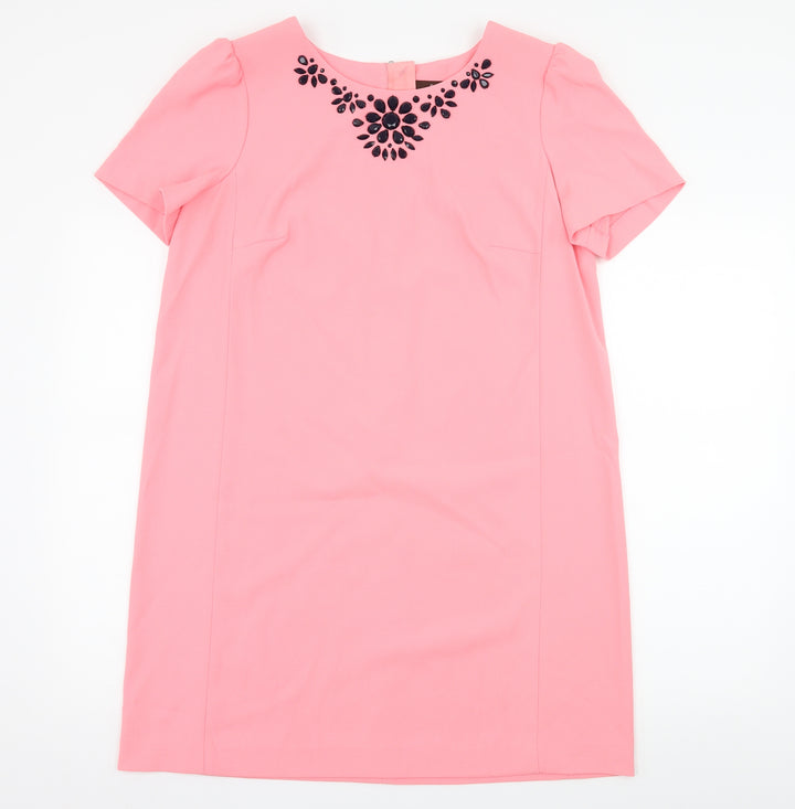 Savoir Womens Pink A-Line Size 16 - Embelished Neckline