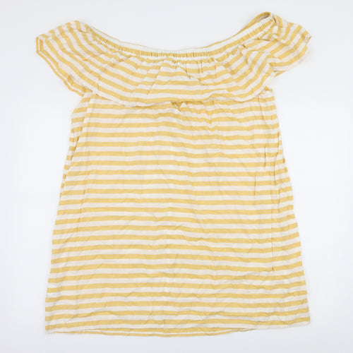 Papaya Womens Yellow Striped Jersey A-Line  Size 16