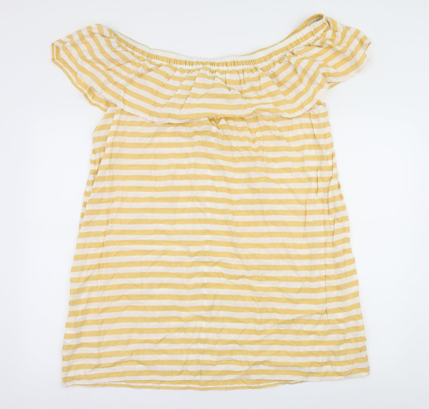 Papaya Womens Yellow Striped Jersey A-Line  Size 16