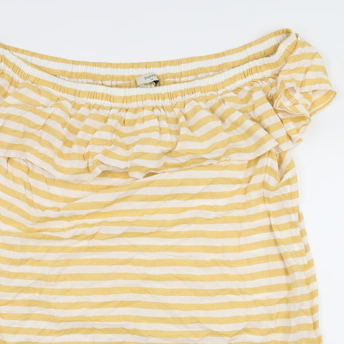 Papaya Womens Yellow Striped Jersey A-Line  Size 16