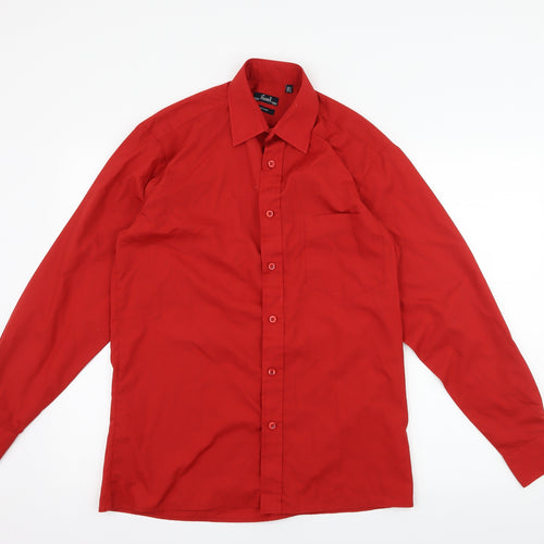 Premier Mens Red    Button-Up Size 14.5