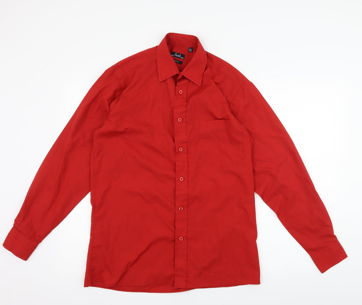 Premier Mens Red    Button-Up Size 14.5