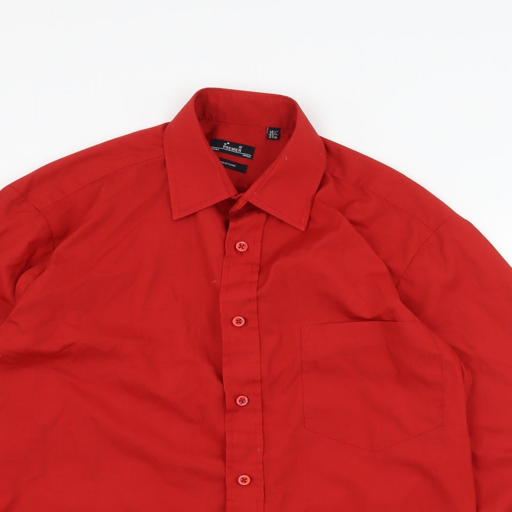 Premier Mens Red    Button-Up Size 14.5