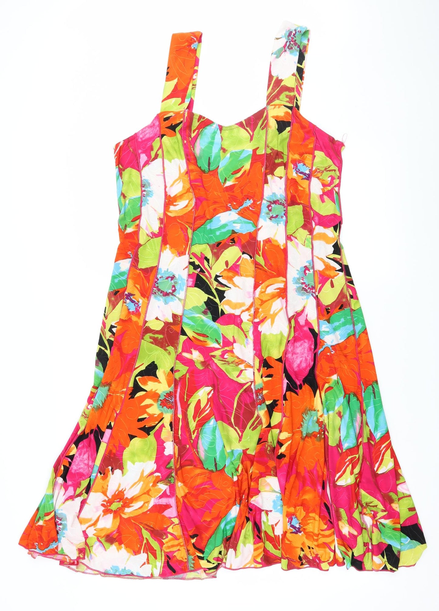 Roman Womens Multicoloured Floral Jersey Slip Dress  Size 12