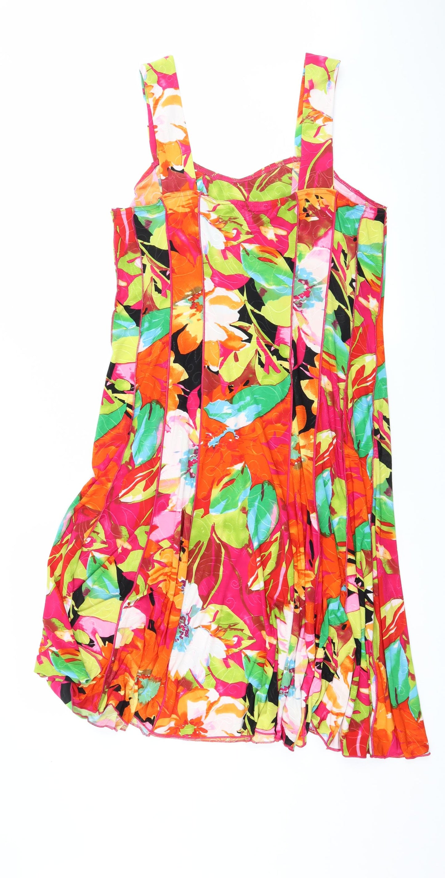 Roman Womens Multicoloured Floral Jersey Slip Dress  Size 12