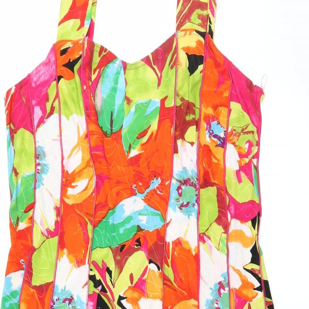 Roman Womens Multicoloured Floral Jersey Slip Dress  Size 12