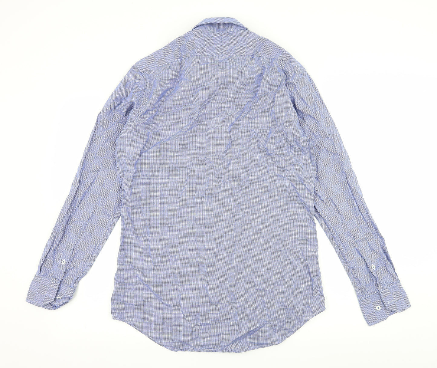 TM Lewin Mens Blue Check   Dress Shirt Size 16