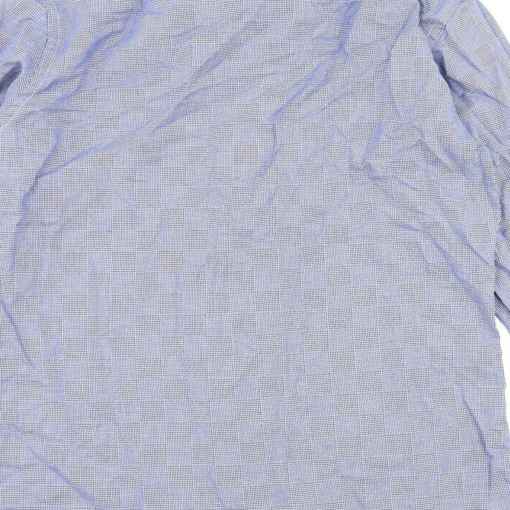 TM Lewin Mens Blue Check   Dress Shirt Size 16