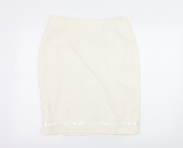 AMARANTO Womens White A-Line Skirt Size 32 in