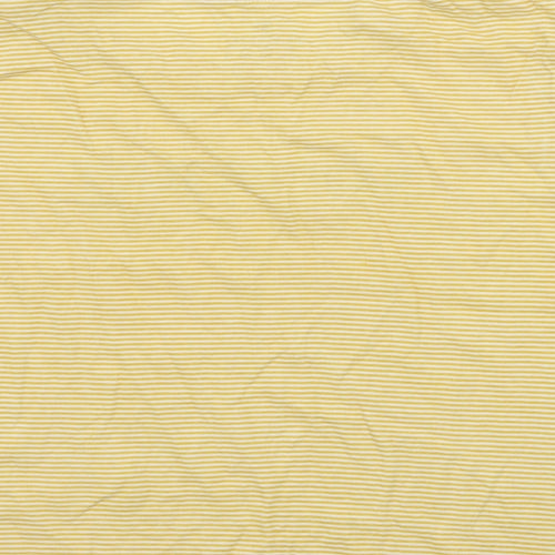 Primark Womens Yellow Striped Jersey Basic T-Shirt Size 10  - Made With Love