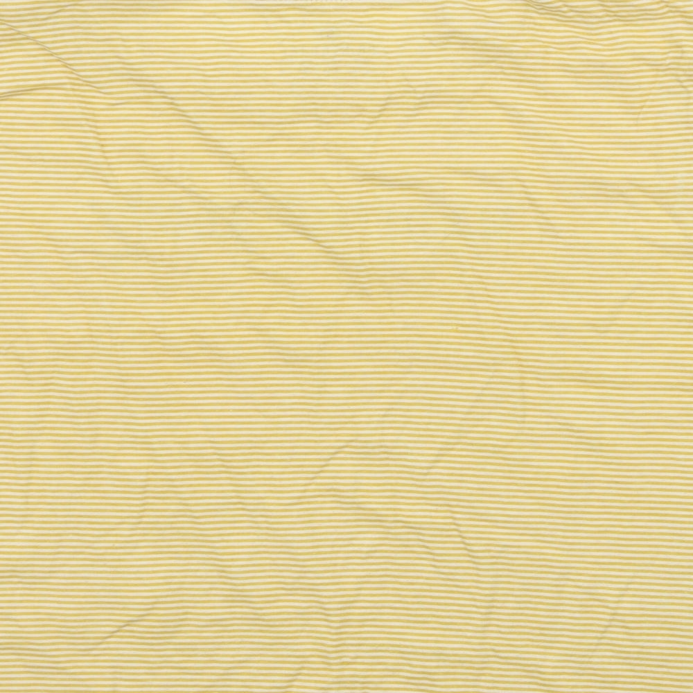 Primark Womens Yellow Striped Jersey Basic T-Shirt Size 10  - Made With Love