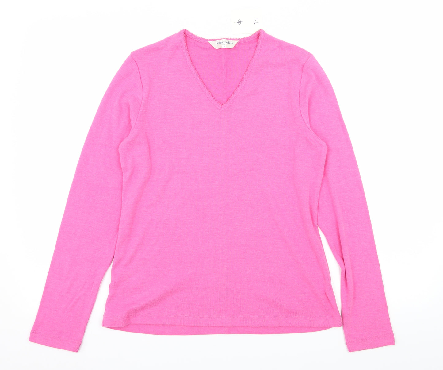 Dorothy Perkins Womens Pink  Knit Basic T-Shirt Size 14