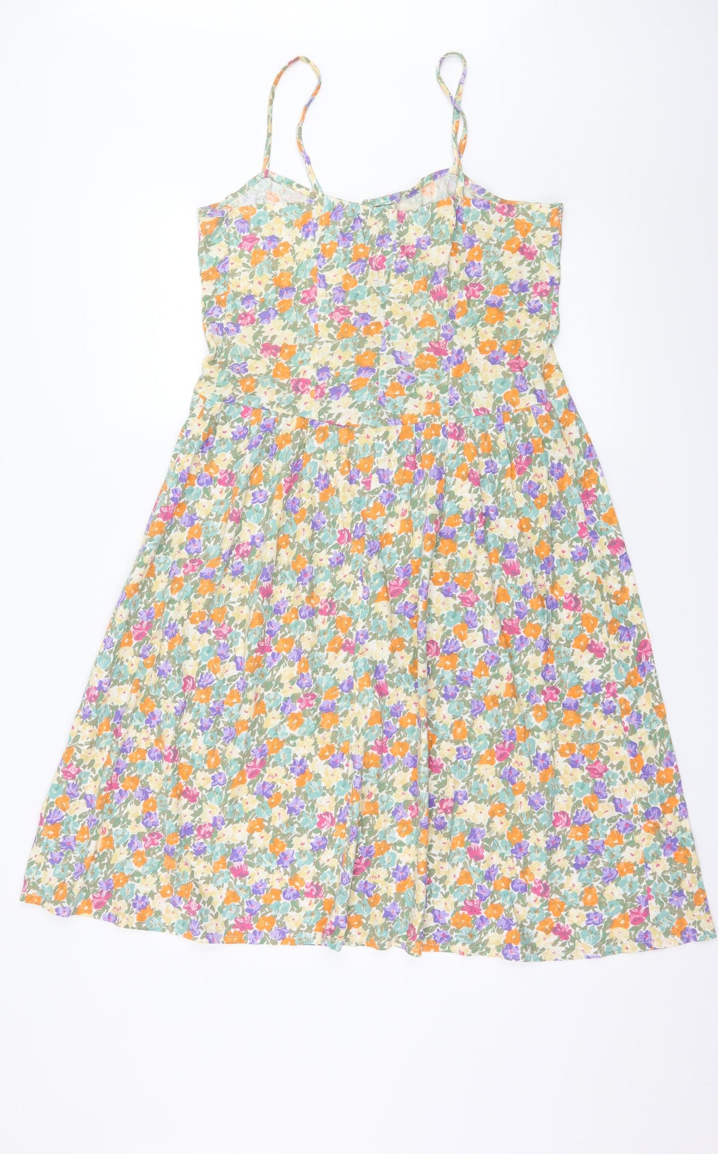 C&A Womens Multicoloured Floral Jersey Fit & Flare  Size 14