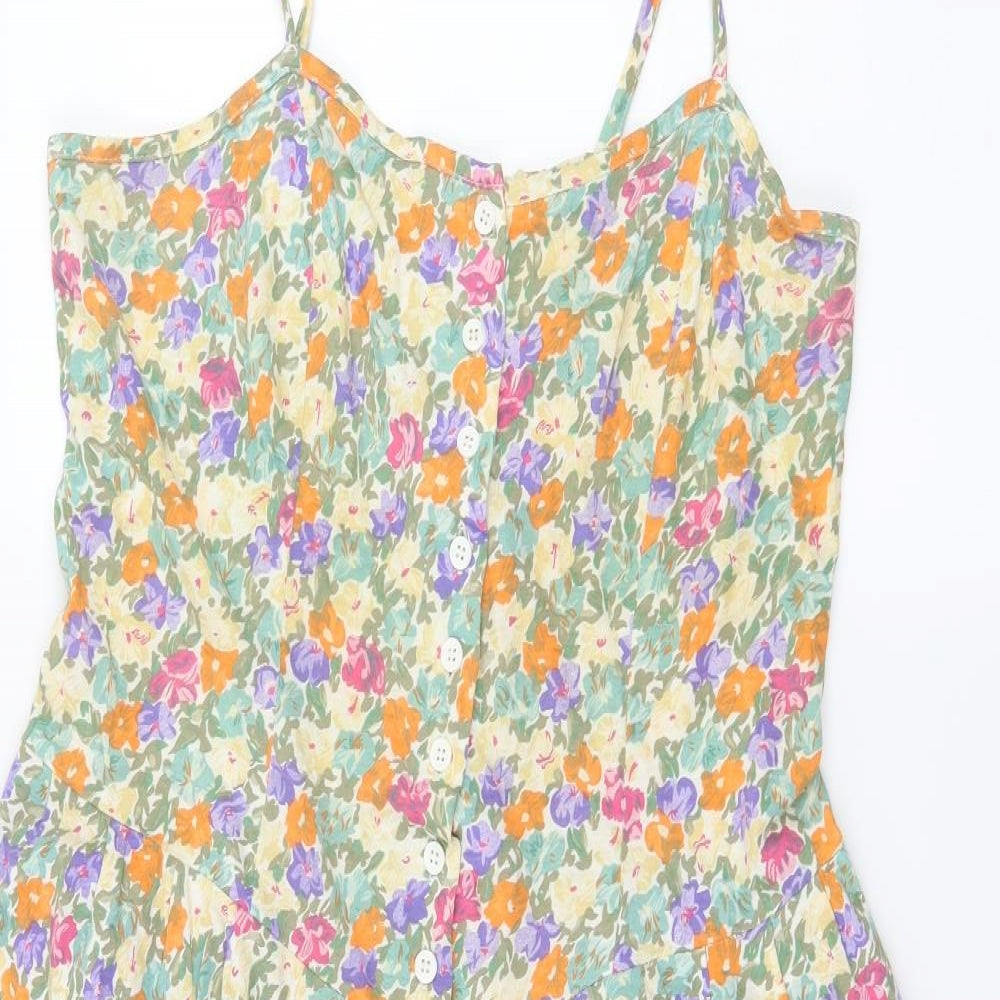 C&A Womens Multicoloured Floral Jersey Fit & Flare  Size 14