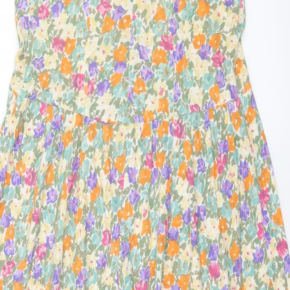 C&A Womens Multicoloured Floral Jersey Fit & Flare  Size 14