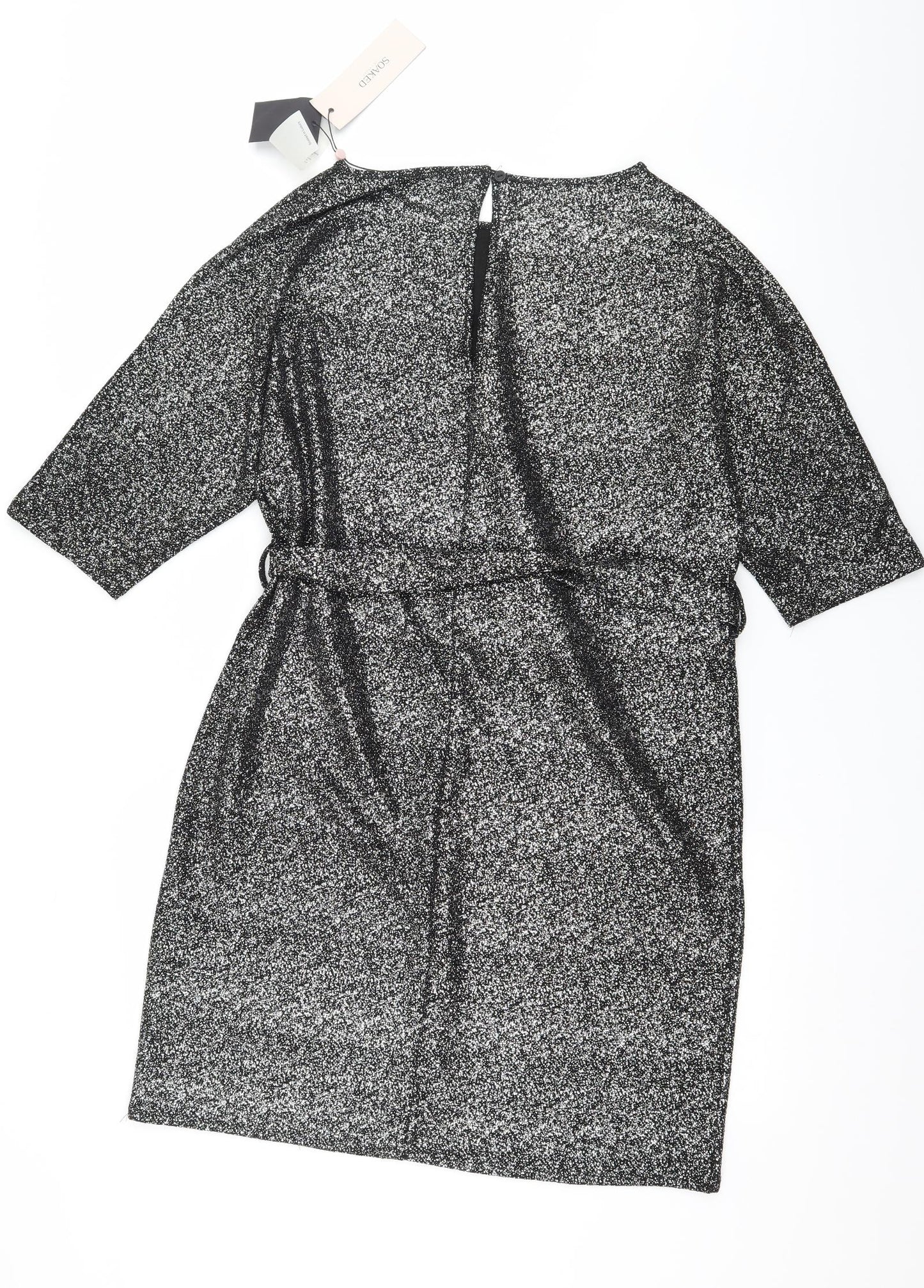 Soaked in Luxury Womens Silver   T-Shirt Dress  Size L