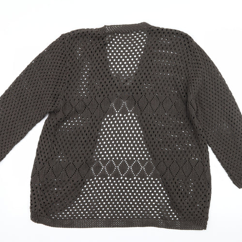 Advance Collection Womens Brown  Knit Cardigan Jumper Size L