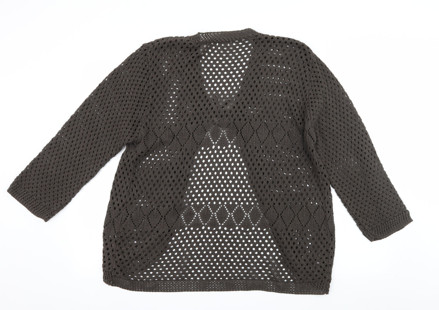 Advance Collection Womens Brown  Knit Cardigan Jumper Size L