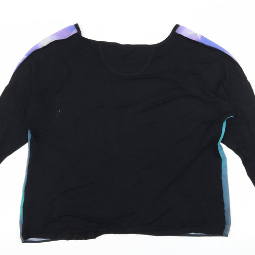 Marks and Spencer Womens Blue Geometric Jersey Basic T-Shirt Size 16