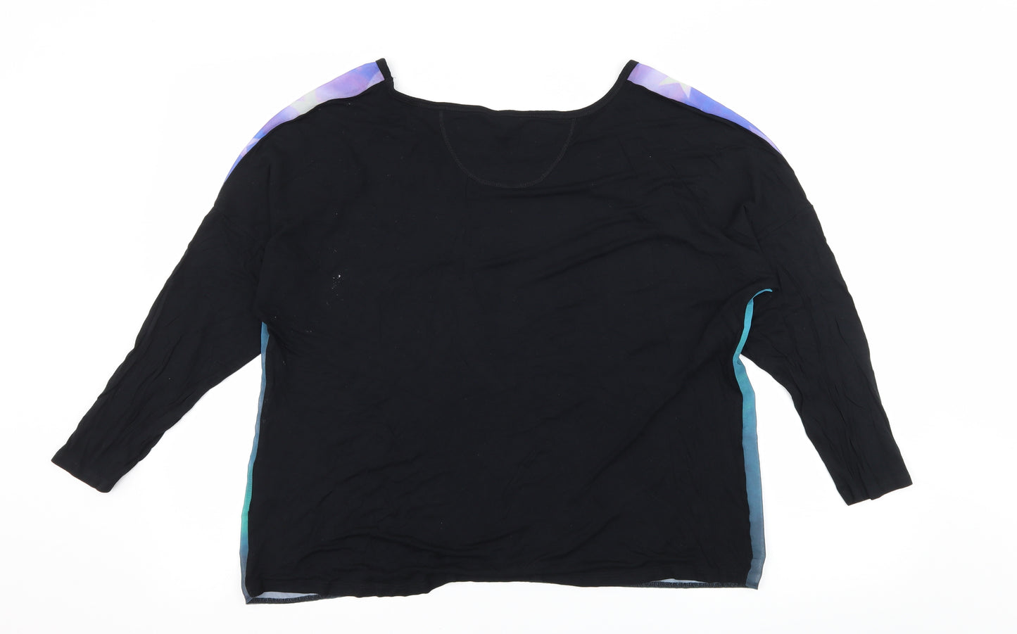Marks and Spencer Womens Blue Geometric Jersey Basic T-Shirt Size 16