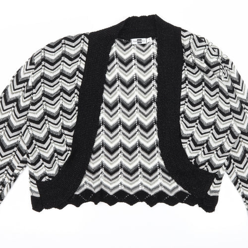 Sixth Avenue Womens Black Striped Knit Cardigan Jumper Size L