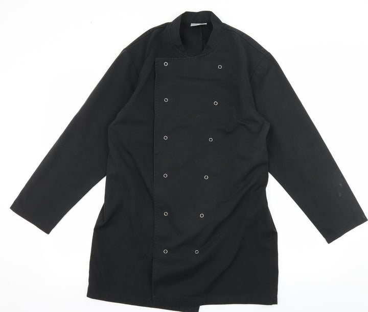 Simon Jersey Mens Black Button-Up Size S - Chefswear