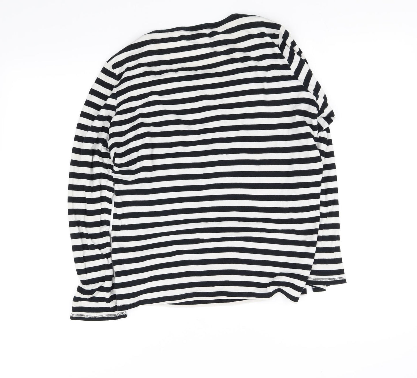 m&s Womens White Striped  Basic Blouse Size 12