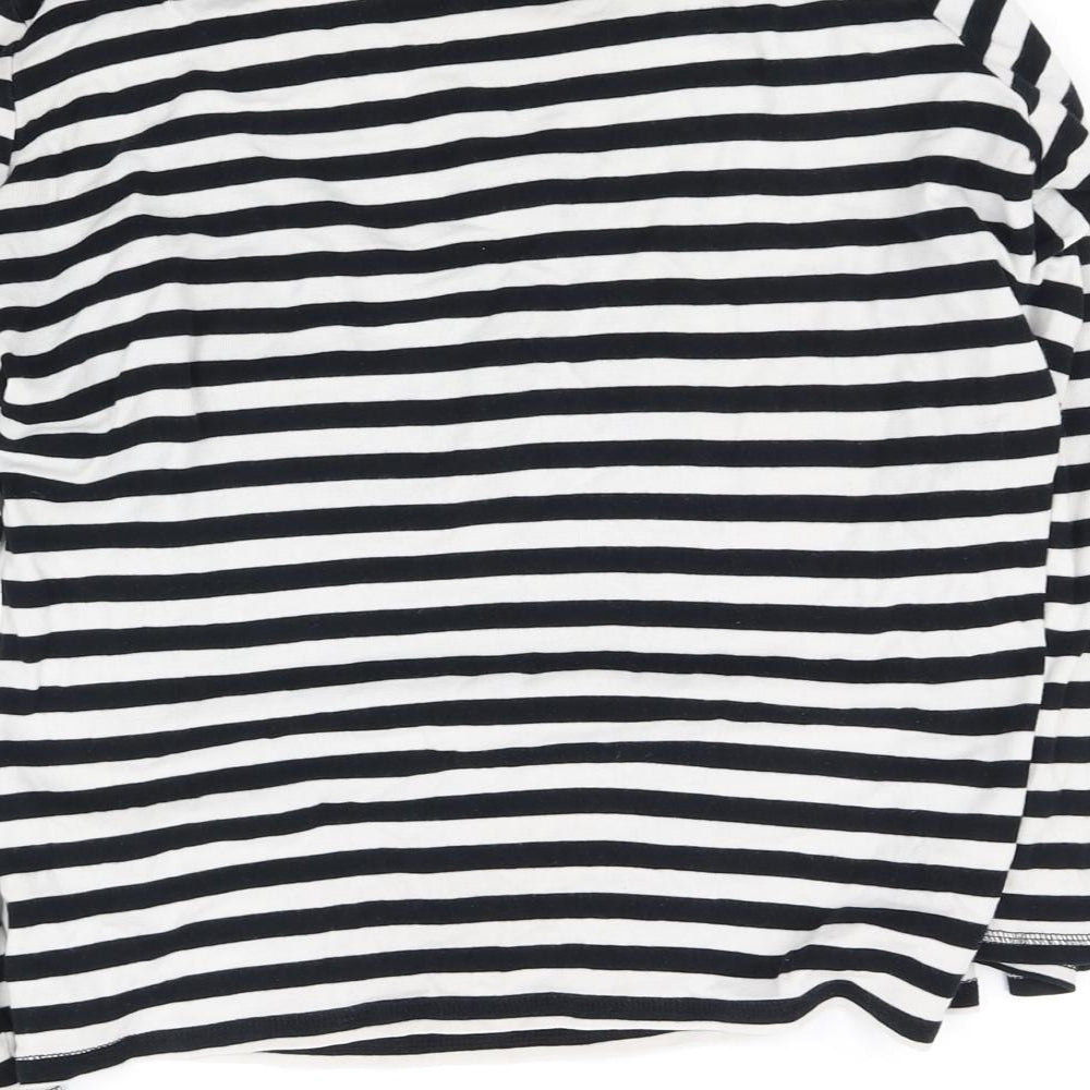 m&s Womens White Striped  Basic Blouse Size 12