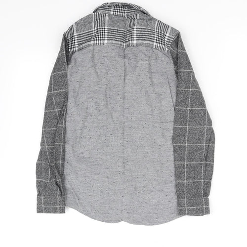 pre worn Boys Grey Houndstooth  Basic Button-Up Size 9 Years
