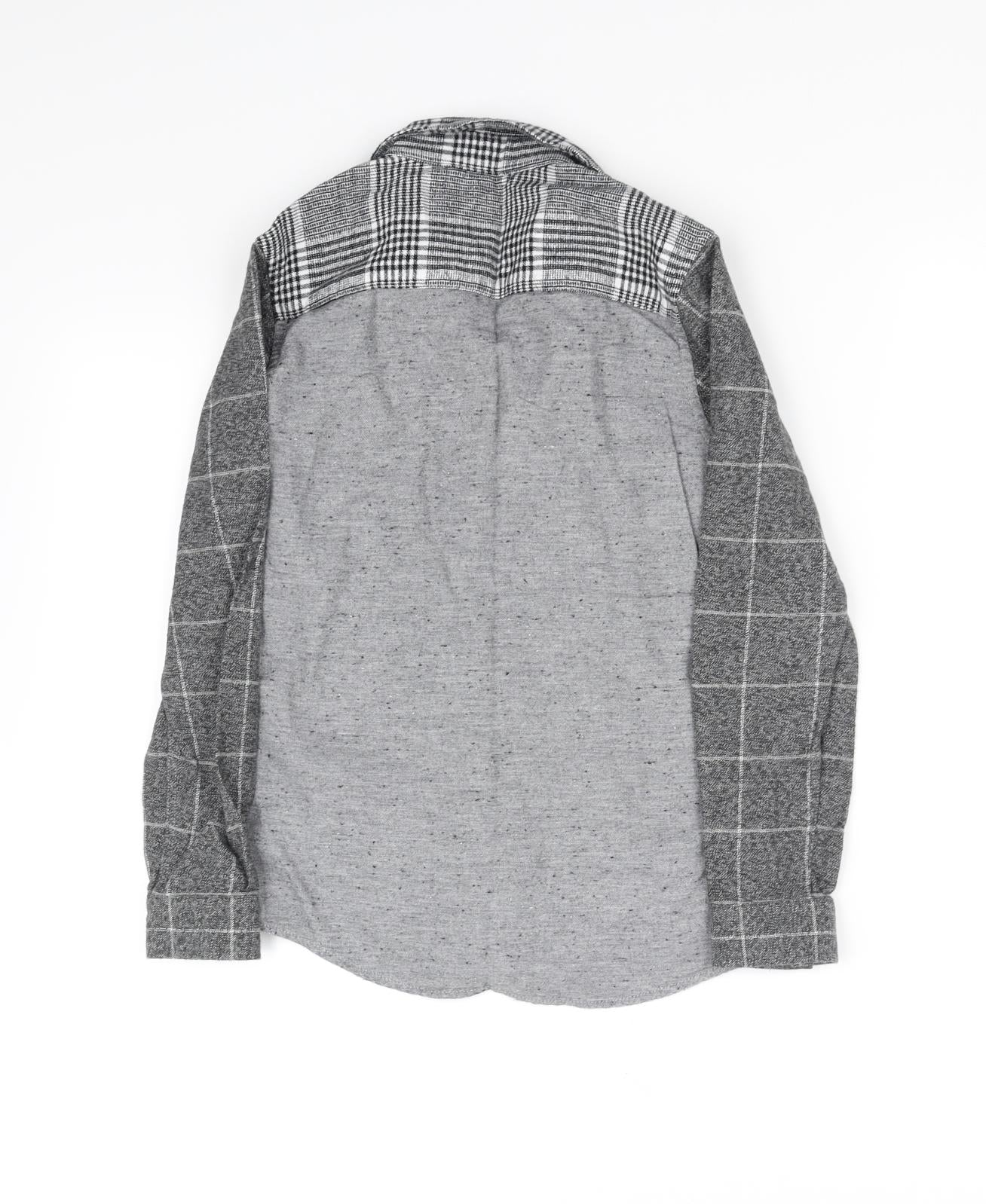 pre worn Boys Grey Houndstooth  Basic Button-Up Size 9 Years