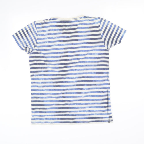 pre worn Womens Blue Striped  Basic T-Shirt Size S