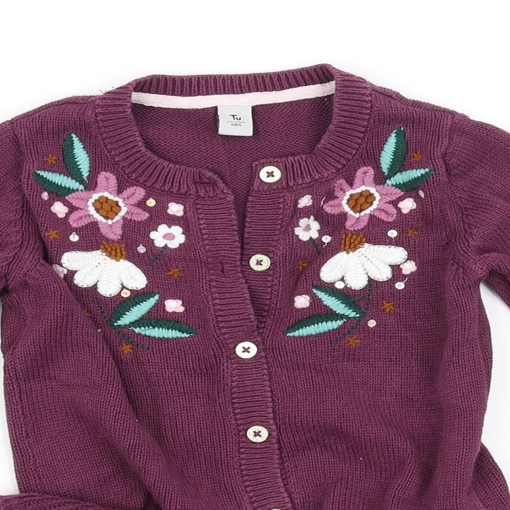 TU Girls Purple   Pullover Jumper Size 3-4 Years