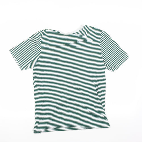 Selected Homme Mens Green Striped   T-Shirt Size L
