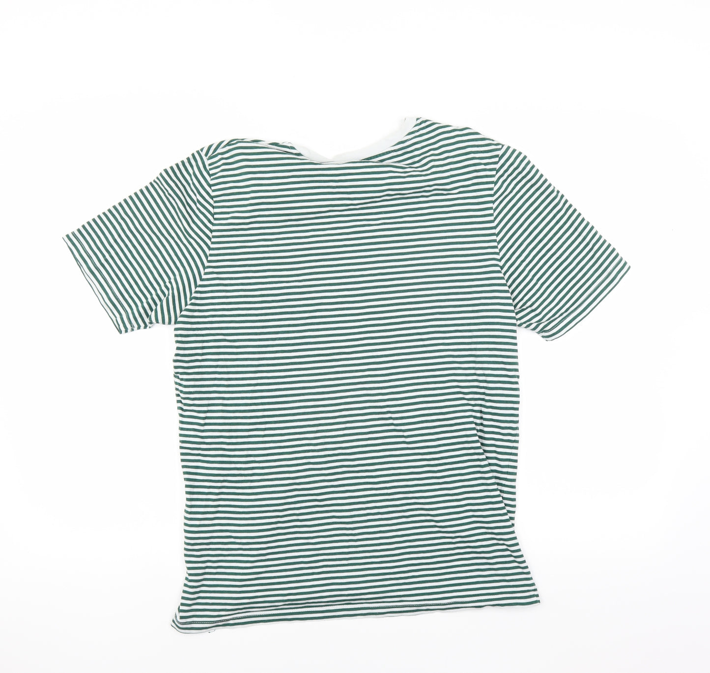Selected Homme Mens Green Striped   T-Shirt Size L