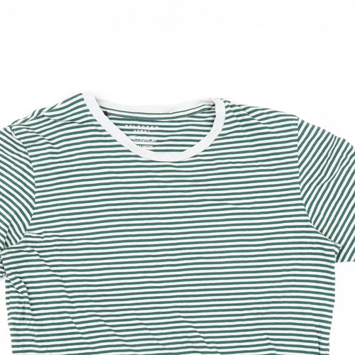 Selected Homme Mens Green Striped   T-Shirt Size L