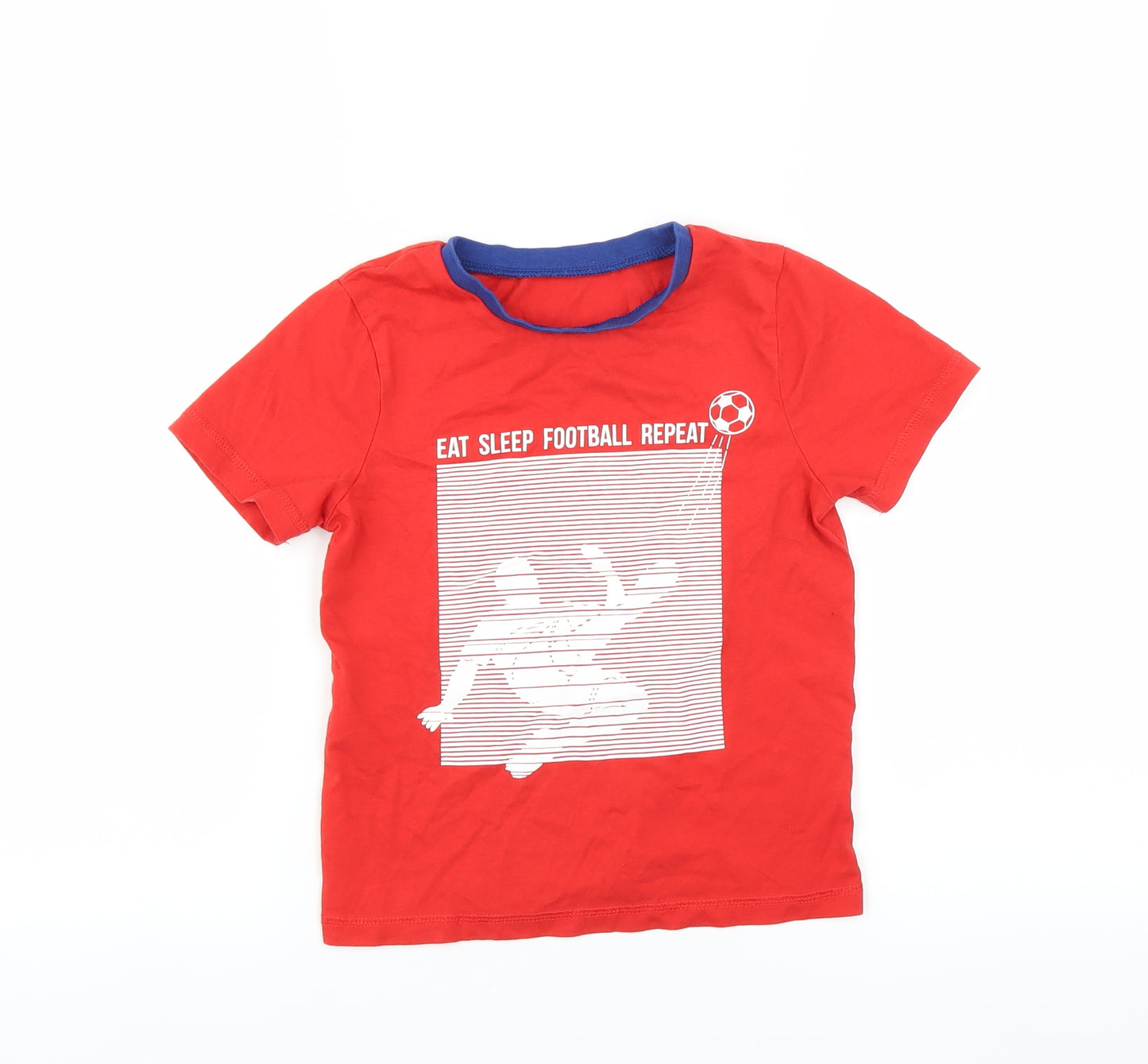 George Boys Red   Basic T-Shirt Size 6-7 Years  - Football