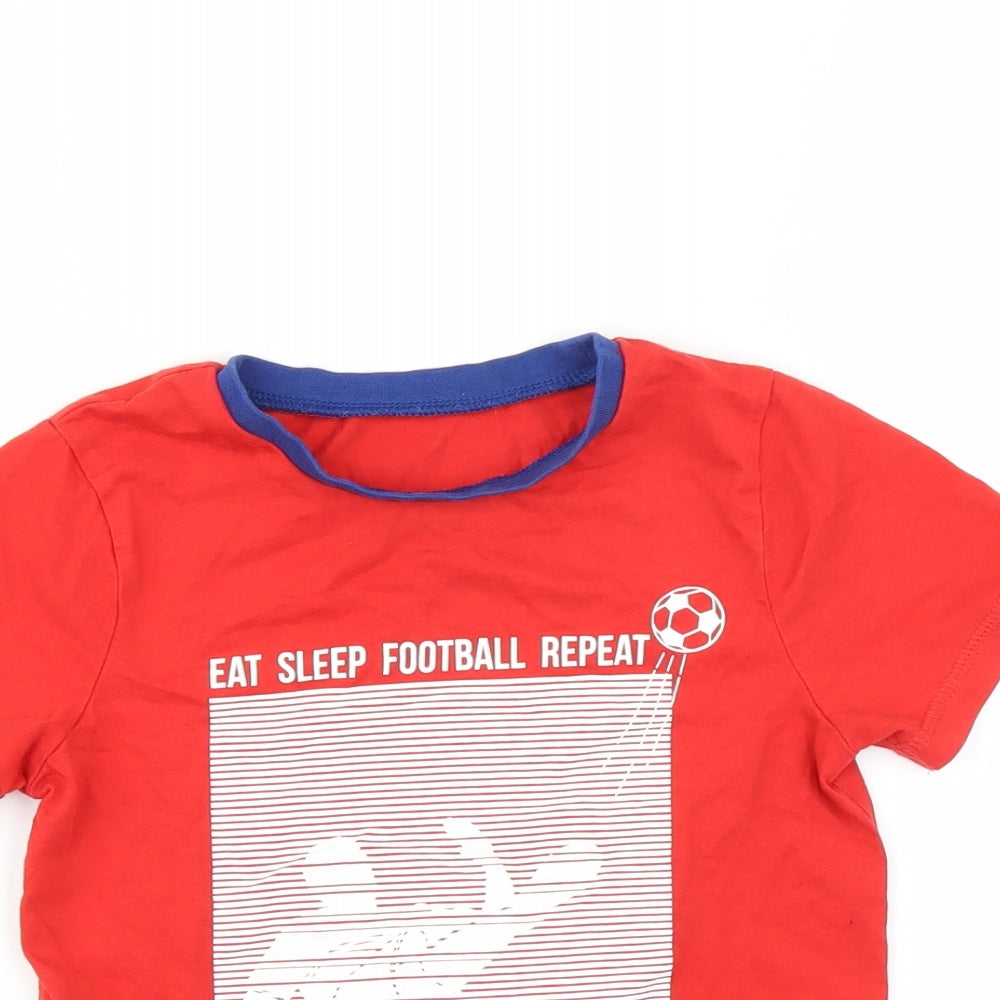 George Boys Red   Basic T-Shirt Size 6-7 Years  - Football