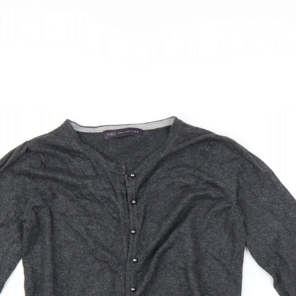 Marks and Spencer Womens Grey   Cardigan Jumper Size 8