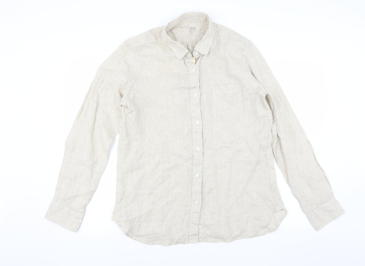 MUJI Mens Beige    Button-Up Size L