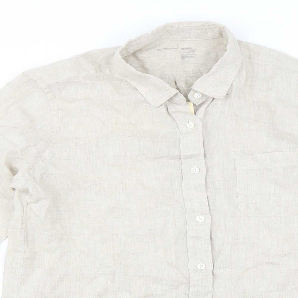 MUJI Mens Beige    Button-Up Size L