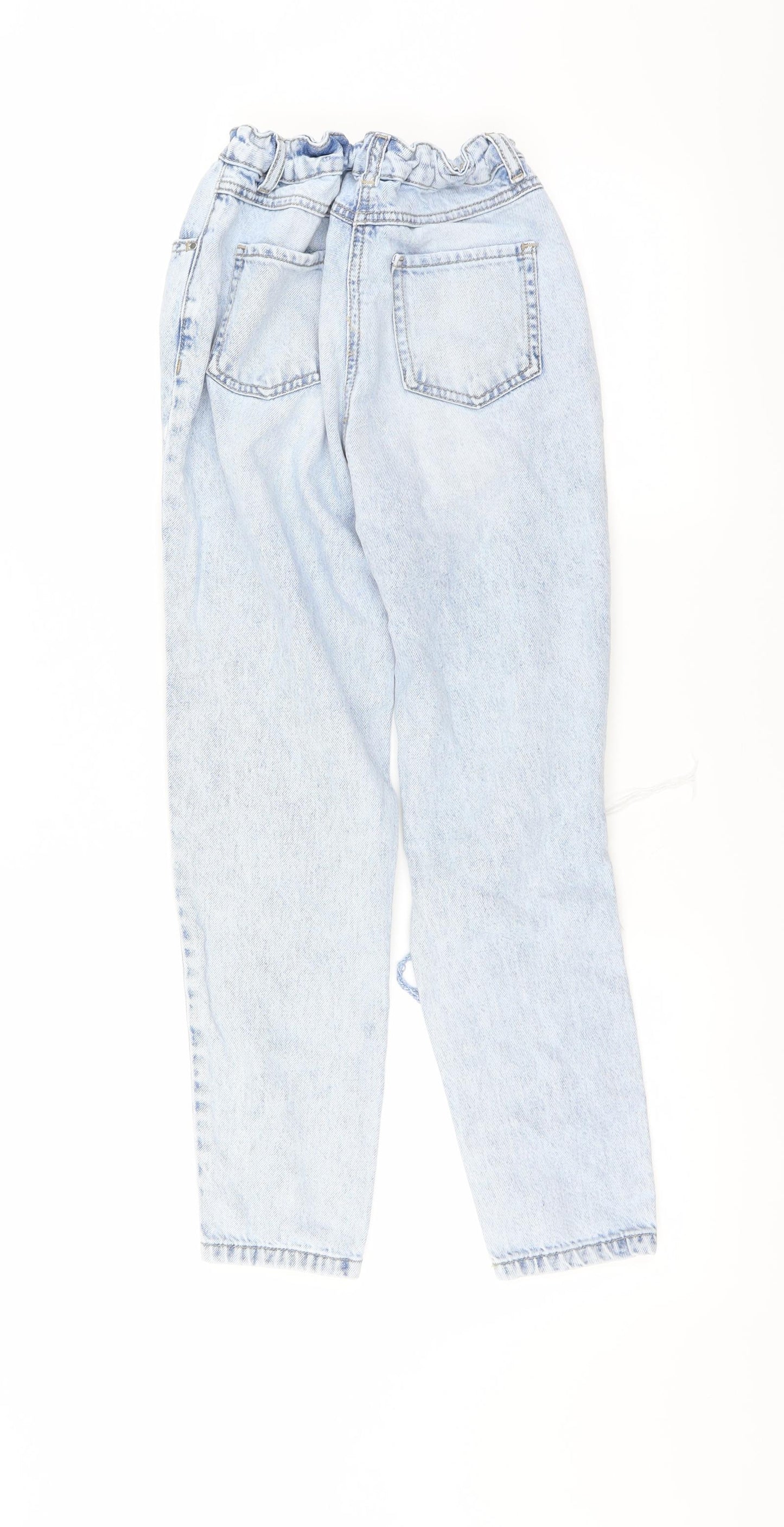 NEXT Girls Blue  Denim Straight Jeans Size 12 Years - DISTRESSED